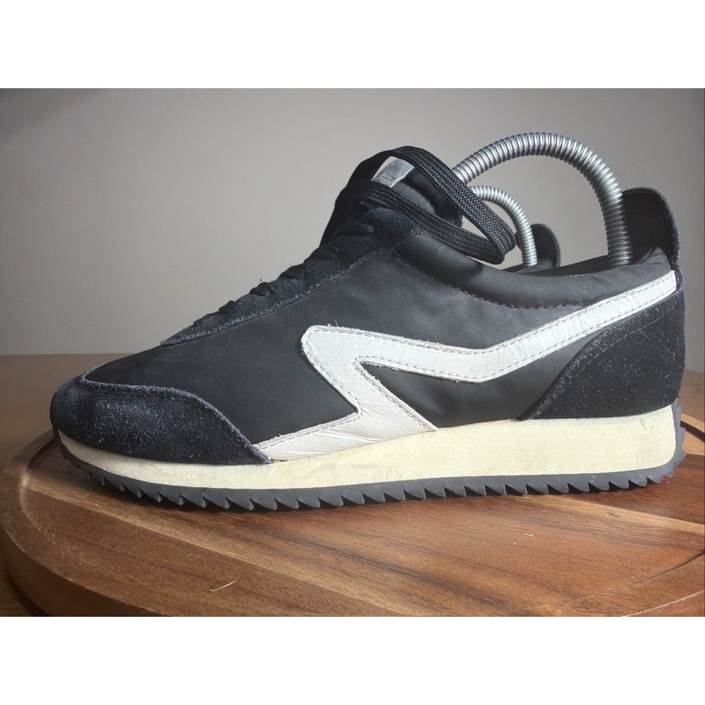 Rag and Bone Retro Runner Sneakers Womens Size 7 38 Black White Trainer
